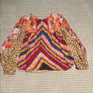 Anthropologie Chevron and Floral Blouse